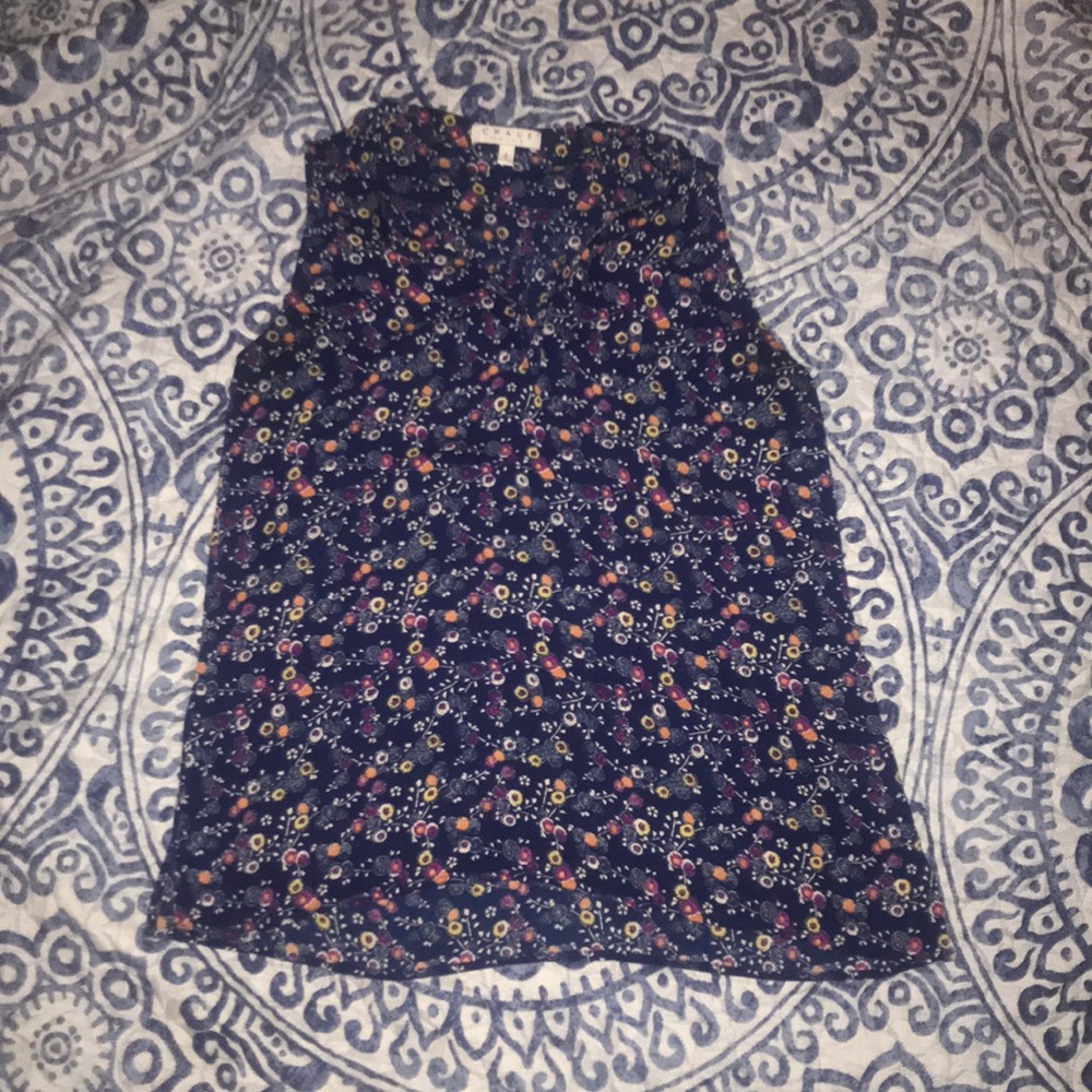 Dark blue mixed colored top